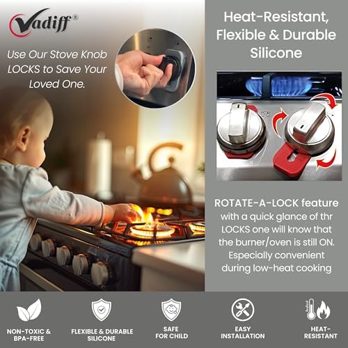 Vadiff kitchen safety knob protectors set of 5