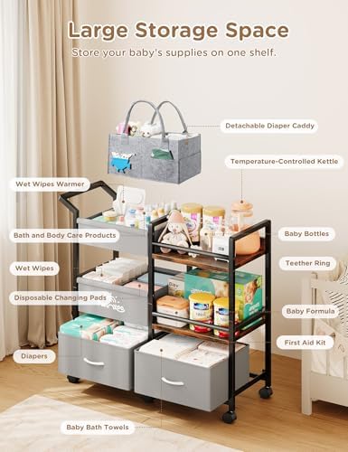 Twinkoo 3 tier rolling cart with drawers