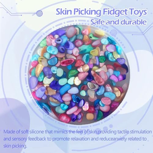 Person meticulously peeling and digging at the silicone picking sensory fidget pad to demonstrate behavior redirection