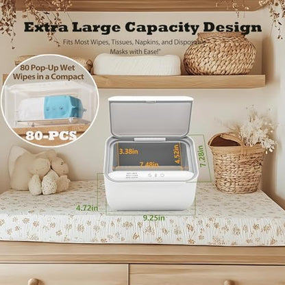 Jjojcll baby wipe warmer showing temperature control settings