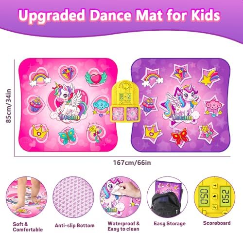 Close up of dance mat buttons and LED display