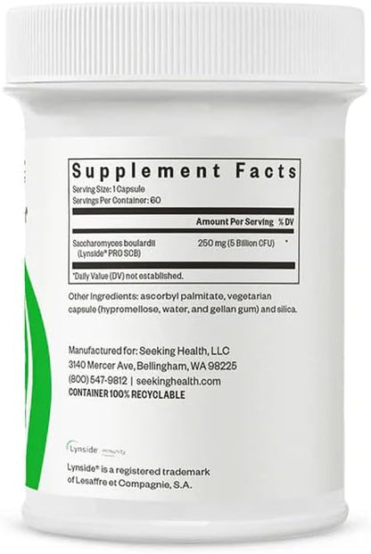 Gluten free and dairy free probiotic yeast for healthy bowel movements.