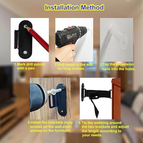 Heavy duty anti falling wall anchors for home earthquake protection security