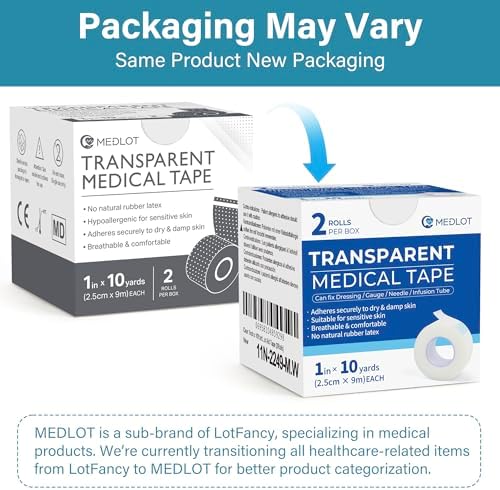 Clear hypoallergenic surgical tape roll showing easy tear perforated design
