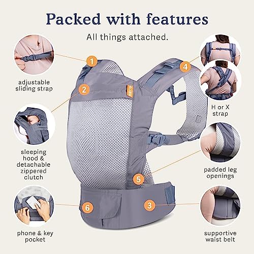 Beco toddler backpack style child carrier with wide support seat