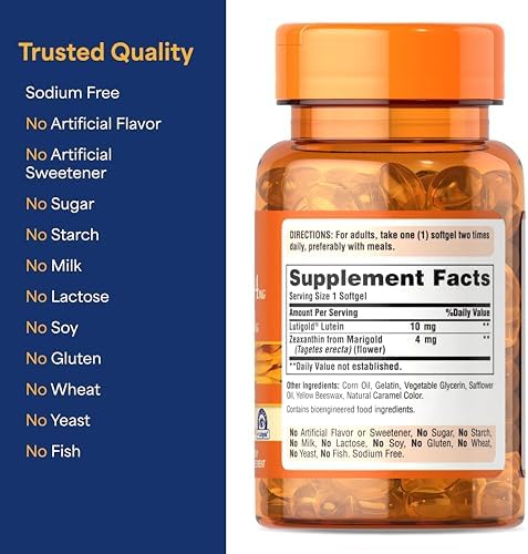 Side view of Zeaxanthin 4mg and Lutigold Lutein 10mg packaging