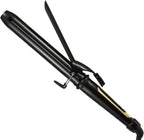 Lanvier 1.25 inch clipped curling iron black front view