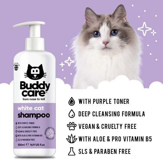 Imported Buddycare professional cat shampoo for yellow coat correction
