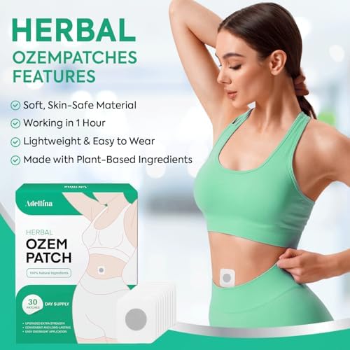 Close-up of the natural ingredient list on the back of the Adellina wellness patch packaging.