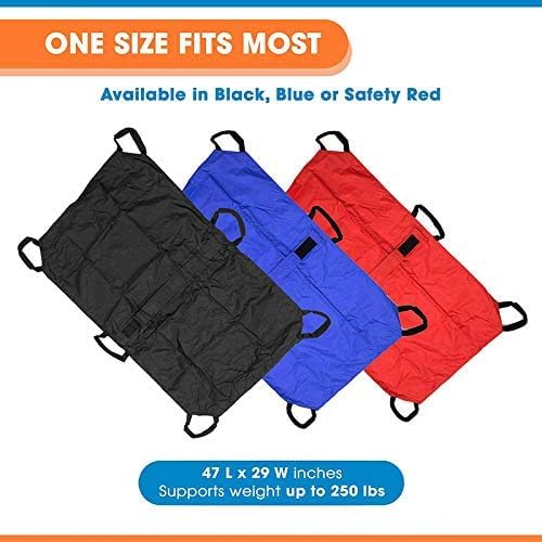 Six reinforced handles on the Camcce animal rescue stretcher
