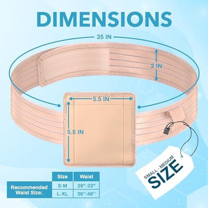 Back view of the soft latex-free medical belt highlighting the smooth skin-friendly texture.