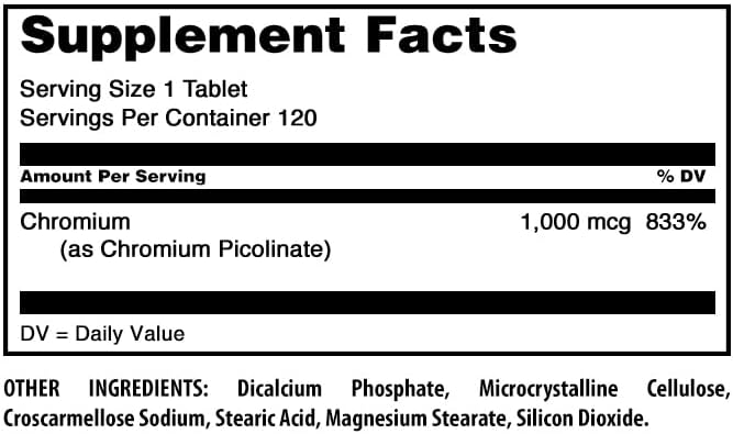Amazing Nutrition Chromium Picolinate high absorption tablets for efficient macronutrient breakdown.