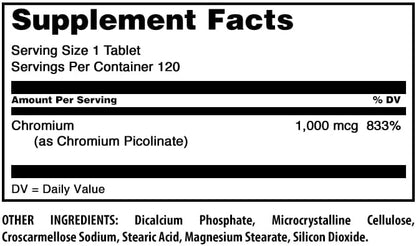 Amazing Nutrition Chromium Picolinate high absorption tablets for efficient macronutrient breakdown.