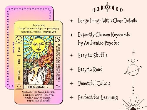 Juju's Vibes tarot deck packaging and card display
