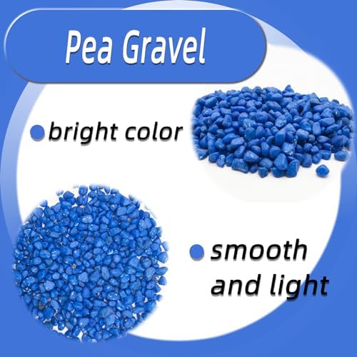 Blue aquarium gravel inside a fish tank setup