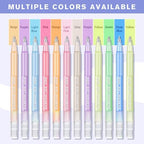 Nail art markers displayed on natural manicure background