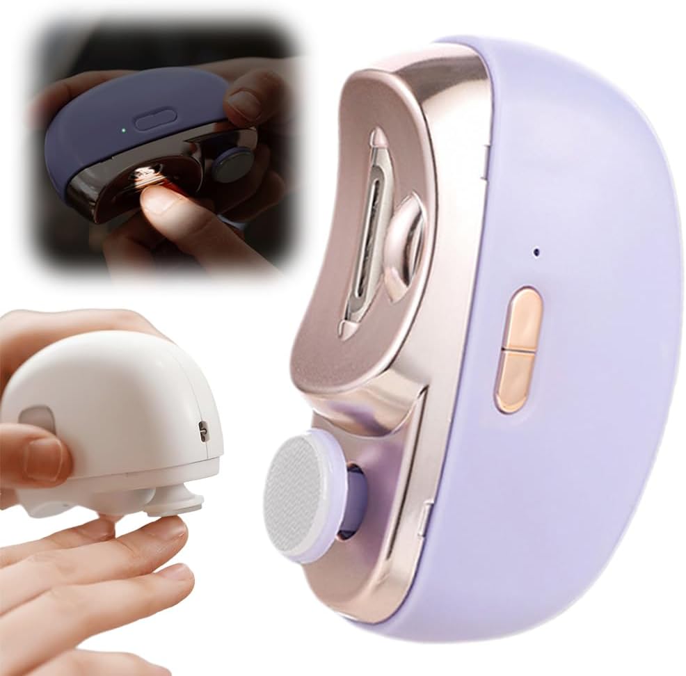 Kiwtreby 2-in-1 electric nail clipper purple front view