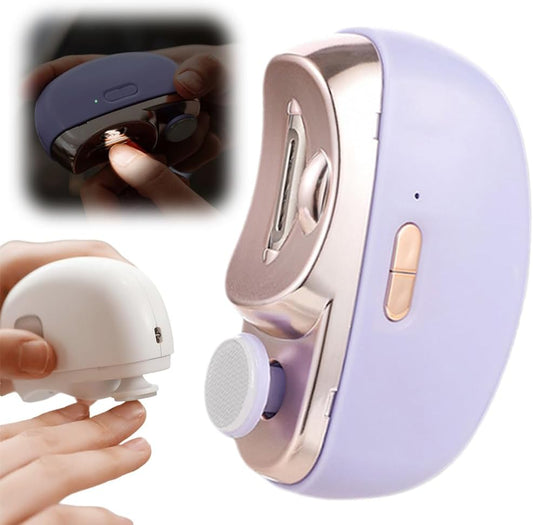 Kiwtreby 2-in-1 electric nail clipper purple front view