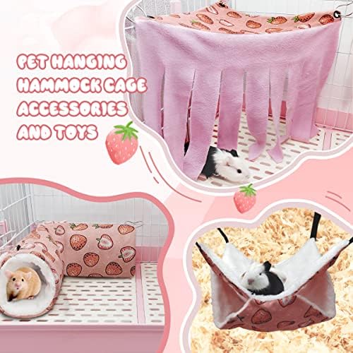 LYART pink strawberry print pet bed set packaging and components