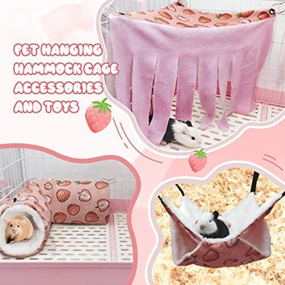 Small animal sleeping accessories with metal hooks