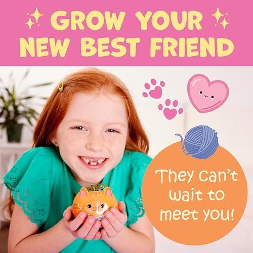 Child using the water dropper to care for their mini chia seed pet kitten garden.