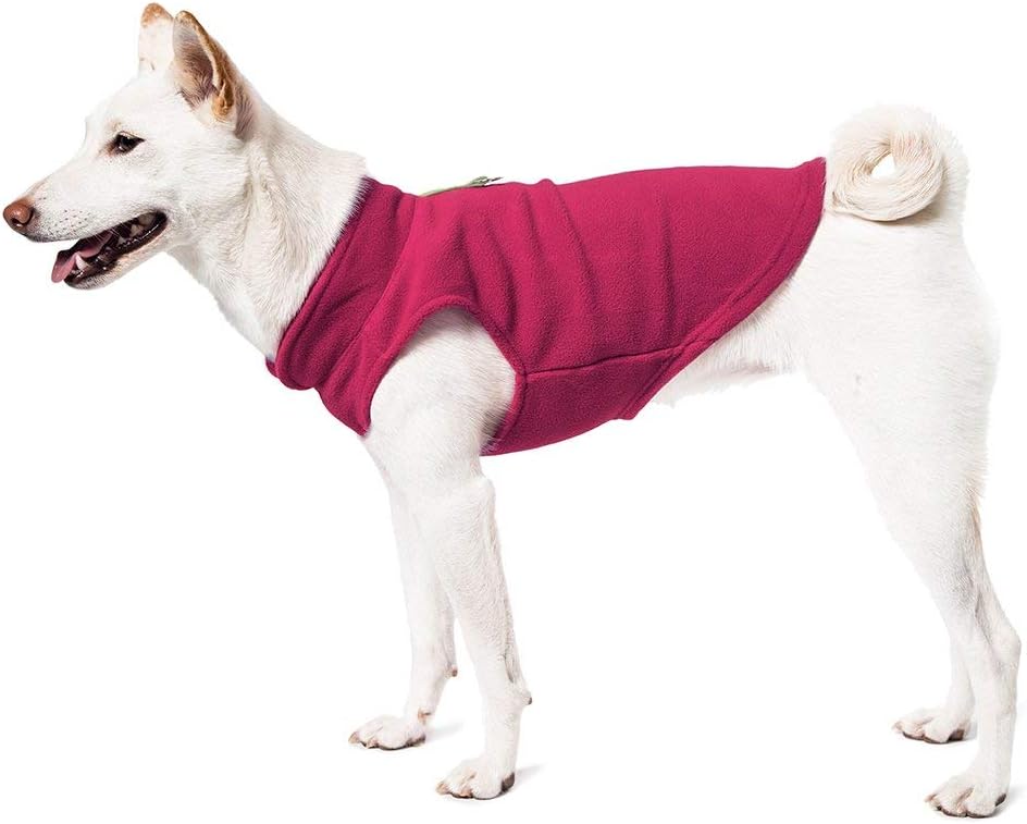Side view of Gooby stretchable fleece vest dog jacket size extra large