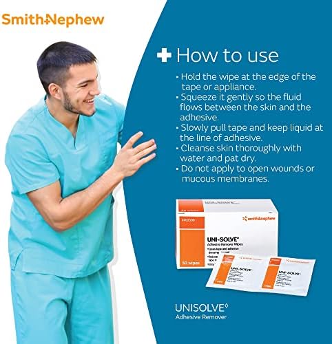 Portable pre-moistened adhesive remover wipes for sensitive skin
