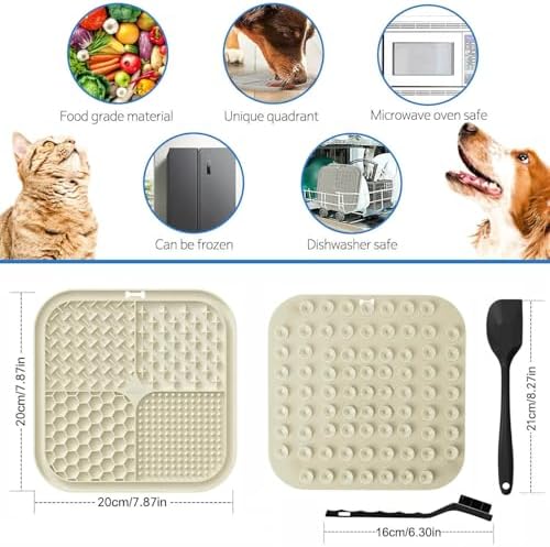 Azyh Licking Mat for Dogs and Cats with peanut butter