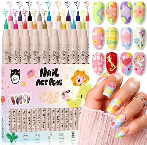 Gellaktik 18 color 3d nail art pens set front view