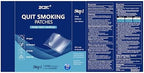 Close up of the transdermal nicotine patch application on skin.