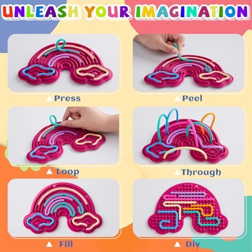 Fire Frog sensory activity kit components featuring two durable silicone boards and twenty four replacement strings.