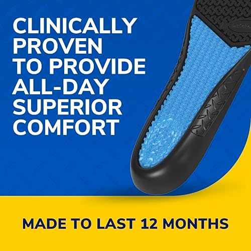 Side angle view of the full-length trimmed shoe inserts demonstrating heel cushioning thickness.