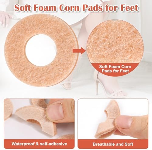 Donut shaped felt corn remover pads for foot pain relief application