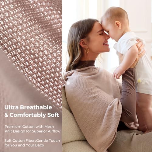 Momcozy breastfeeding poncho showing 360 degree coverage