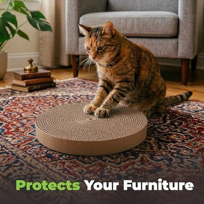 Eco friendly recycled paper cat scratcher refill pack for indoor feline entertainment.