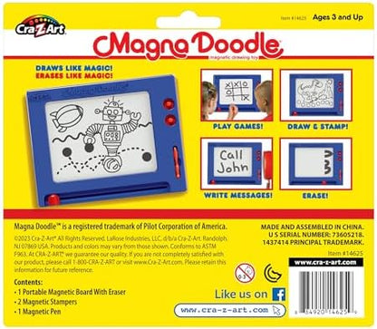 Top view of blue Cra-Z-Art magnetic drawing toy