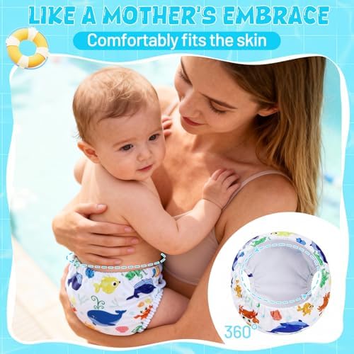 Durio baby swim diapers unfolded to display soft inner lining