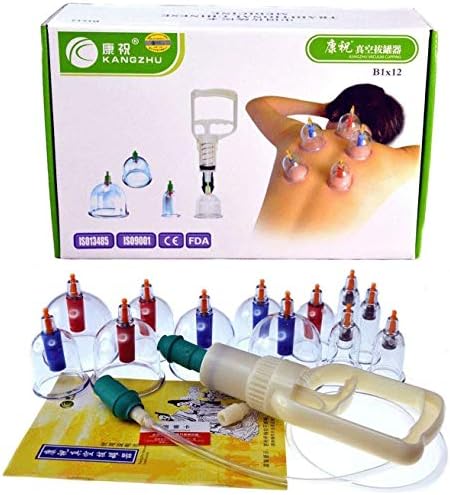 Kangzhu cupping kit including connector hose and manual for arthritis relief.
