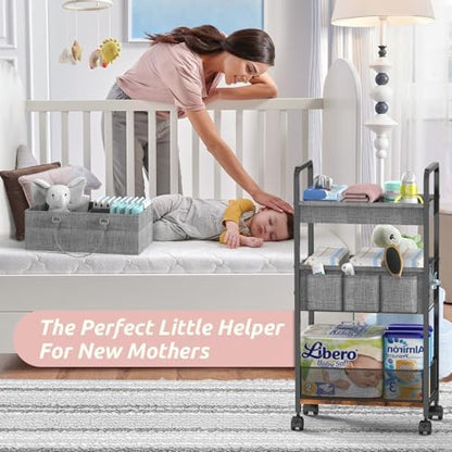 Lidtop mobile utility cart showing 360 degree rotating wheels