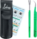 Valonic stainless steel tick removal tool kit front view with leather case