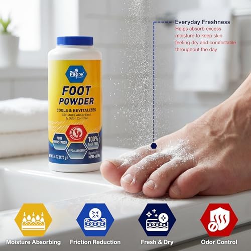 Med Pride shoe and foot odor eliminator for moisture protection.