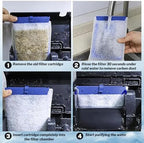 Clean water filtration process with activated carbon fish tank pads