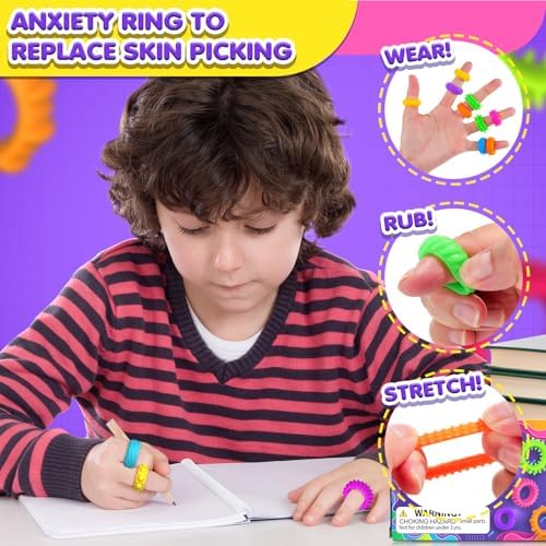 Child using KLT silent fidget ring for focus