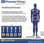 Side profile of PowerStep Pinnacle Plus highlighting the semi-rigid arch support and deep heel cradle.