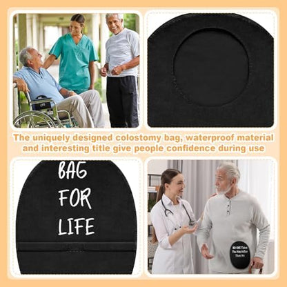 Jutom ostomy protector showing the secure fit over a medical pouch.