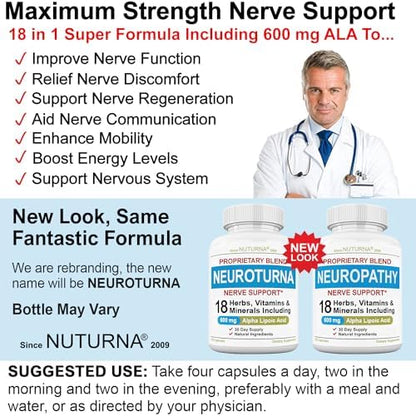 Nuturna Neuroturna health supplement back of bottle details