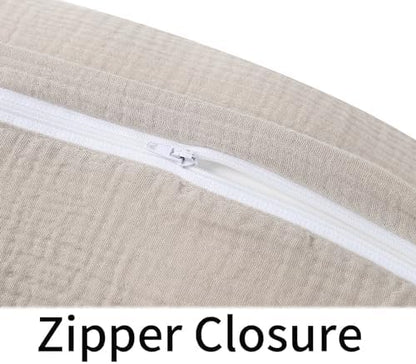 Backside of nursing pillow cover showing hidden zipper