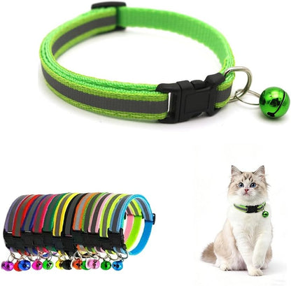 Cat Collar with Bell, Reflective XS Dog Collars Soft Adjustable Buckle for XXS XSmall Extra Small Puppy Female Male Tiny Pets Dogs Girl Yorkie Chihuahua X-Small(Yellow Green) - Image 12