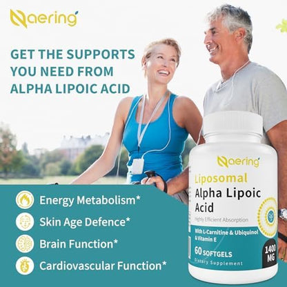 Naering premium softgels container showcasing ubiquinol and l-carnitine blend benefits