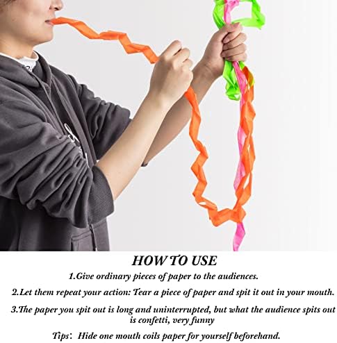 Colored mouth coils paper gimmick for magicians